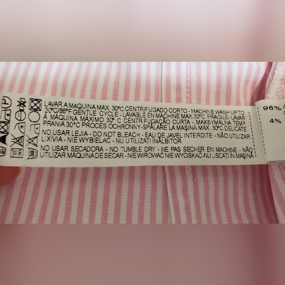 Zara Women's Long Sleeve Striped Button Down Shirt Pink and White Size S - Picture 13 of 16